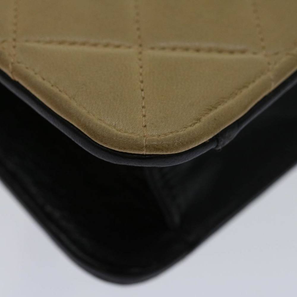 CHANEL Matelasse Hand Bag Leather Beige CC Auth 68905A - Picture 9 of 16